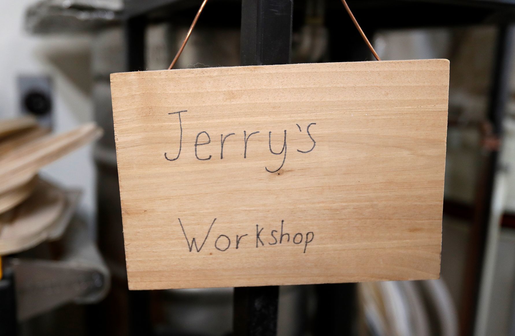 A small wooden sign